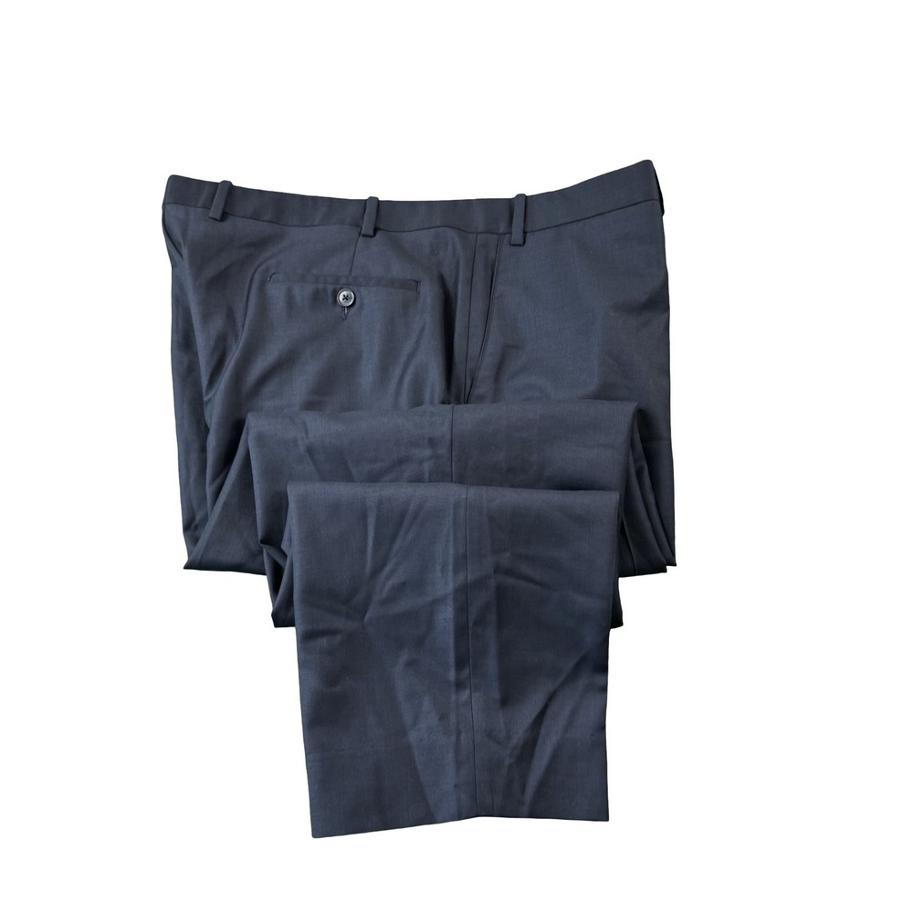 Peter Millar Navy Blue Flat Front Wool Mens Trouser Size 42X29